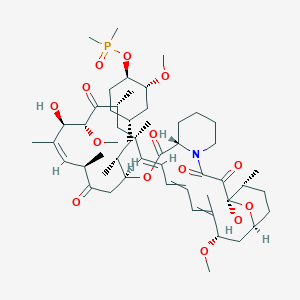 molecular formula C53H84NO14P B10762219 (1R,9S,12S,15R,16E,18R,19R,21R,23S,24E,30S,32S,35R)-12-[(2R)-1-[(1S,3R,4R)-4-dimethylphosphoryloxy-3-methoxycyclohexyl]propan-2-yl]-1,18-dihydroxy-19,30-dimethoxy-15,17,21,23,29,35-hexamethyl-11,36-dioxa-4-azatricyclo[30.3.1.04,9]hexatriaconta-16,24,26,28-tetraene-2,3,10,14,20-pentone 