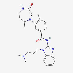 molecular formula C26H30N6O2 B10762258 N-[1-[3-(dimethylamino)propyl]benzimidazol-2-yl]-5-methyl-1-oxo-2,3,4,5-tetrahydro-[1,4]diazepino[1,2-a]indole-8-carboxamide 