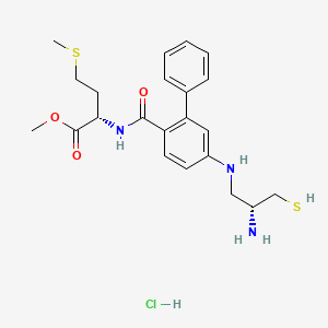 methyl (2S)-2-[[4-[[(2R)-2-amino-3-sulfanylpropyl]amino]-2-phenylbenzoyl]amino]-4-methylsulfanylbutanoate;hydrochloride