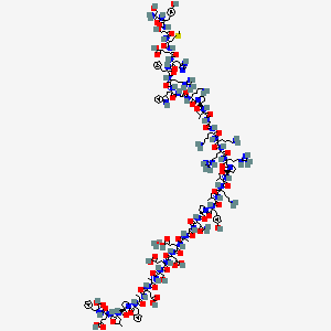 (4S)-4-[[(2S)-2-[[(2S)-2-[[(2S)-2-[[(2S)-2-[[(2S)-2-[[(2S)-2-[[2-[[(2S)-4-amino-2-[[(2S)-1-[(2S)-2-[[(2S)-2-[[(2S)-6-amino-2-[[(2S)-2-[[(2S)-1-[(2S)-2-[[(2S)-2-[[(2S)-6-amino-2-[[(2S)-6-amino-2-[[2-[[(2S)-2-[[(2S)-1-[(2S)-6-amino-2-[[2-[[(2S)-2-[[(2S)-2-[[(2S)-2-[[(2S)-2-[[(2S)-2-[[(2S)-2-[[(2S)-2-[[(2S)-2-[[(2S)-2-amino-3-hydroxypropanoyl]amino]-3-(4-hydroxyphenyl)propanoyl]amino]-3-hydroxypropanoyl]amino]-4-methylsulfanylbutanoyl]amino]-4-carboxybutanoyl]amino]-3-(1H-imidazol-5-yl)propanoyl]amino]-3-phenylpropanoyl]amino]-5-carbamimidamidopentanoyl]amino]-3-(1H-indol-3-yl)propanoyl]amino]acetyl]amino]hexanoyl]pyrrolidine-2-carbonyl]amino]-3-methylbutanoyl]amino]acetyl]amino]hexanoyl]amino]hexanoyl]amino]-5-carbamimidamidopentanoyl]amino]-5-carbamimidamidopentanoyl]pyrrolidine-2-carbonyl]amino]-3-methylbutanoyl]amino]hexanoyl]amino]-3-methylbutanoyl]amino]-3-(4-hydroxyphenyl)propanoyl]pyrrolidine-2-carbonyl]amino]-4-oxobutanoyl]amino]acetyl]amino]propanoyl]amino]-4-carboxybutanoyl]amino]-3-carboxypropanoyl]amino]-4-carboxybutanoyl]amino]-3-hydroxypropanoyl]amino]propanoyl]amino]-5-[[(2S)-1-[[(2S)-1-[(2S)-2-[[(2S)-1-[[(2S)-4-carboxy-1-[[(1S)-1-carboxy-2-phenylethyl]amino]-1-oxobutan-2-yl]amino]-4-methyl-1-oxopentan-2-yl]carbamoyl]pyrrolidin-1-yl]-1-oxo-3-phenylpropan-2-yl]amino]-1-oxopropan-2-yl]amino]-5-oxopentanoic acid;zinc;hydrate