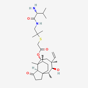 [(2R,3S,4S,6R,8R,14R)-4-ethenyl-3-hydroxy-2,4,7,14-tetramethyl-9-oxo-6-tricyclo[5.4.3.01,8]tetradecanyl] 2-[1-[[(2R)-2-amino-3-methylbutanoyl]amino]-2-methylpropan-2-yl]sulfanylacetate