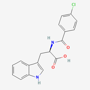 molecular formula C18H15ClN2O3 B10762929 N-(4-chlorobenzoyl)-D-Tryptophan CAS No. 95672-29-0