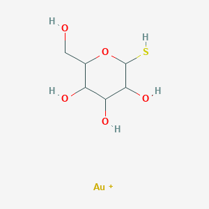 Gold, (1-thio-D-glucopyranosato-O2,S1)-