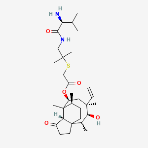 [(2R,3S,4S,6S,8S,14S)-4-ethenyl-3-hydroxy-2,4,7,14-tetramethyl-9-oxo-6-tricyclo[5.4.3.01,8]tetradecanyl] 2-[1-[[(2S)-2-amino-3-methylbutanoyl]amino]-2-methylpropan-2-yl]sulfanylacetate