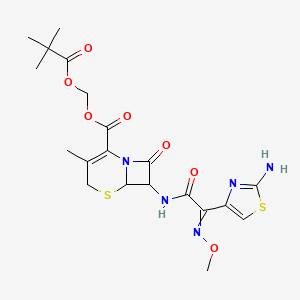 2,2-Dimethylpropanoyloxymethyl 7-[[2-(2-amino-1,3-thiazol-4-yl)-2-methoxyiminoacetyl]amino]-3-methyl-8-oxo-5-thia-1-azabicyclo[4.2.0]oct-2-ene-2-carboxylate