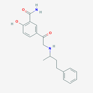 B107632 2-Hydroxy-5-[[(1-methyl-3-phenylpropyl)amino]acetyl]benzamide CAS No. 85665-85-6