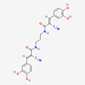 (E)-2-cyano-N-[3-[[(E)-2-cyano-3-(3,4-dihydroxyphenyl)prop-2-enoyl]amino]propyl]-3-(3,4-dihydroxyphenyl)prop-2-enamide