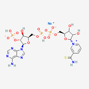 sodium;[(2R,3R,4S,5R)-2-(6-aminopurin-9-yl)-5-[[[[(2S,5R)-5-(3-carbamothioylpyridin-1-ium-1-yl)-3,4-dihydroxyoxolan-2-yl]methoxy-oxidophosphoryl]oxy-hydroxyphosphoryl]oxymethyl]-4-hydroxyoxolan-3-yl] hydrogen phosphate