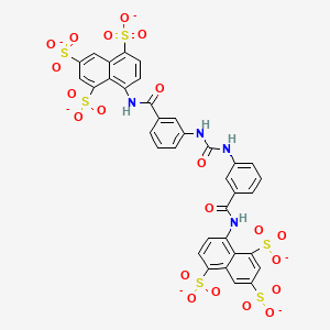 molecular formula C35H20N4O21S6-6 B10763336 8-[[3-[[3-[(4,6,8-trisulfonatonaphthalen-1-yl)carbamoyl]phenyl]carbamoylamino]benzoyl]amino]naphthalene-1,3,5-trisulfonate 