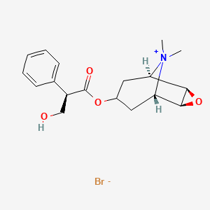 [(1R,2R,4S,5S)-9,9-dimethyl-3-oxa-9-azoniatricyclo[3.3.1.02,4]nonan-7-yl] (2R)-3-hydroxy-2-phenylpropanoate;bromide