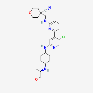 4-({[6-(5-chloro-2-{[(1r,4r)-4-{[(2R)-1-methoxypropan-2-yl]amino}cyclohexyl]amino}pyridin-4-yl)pyridin-2-yl]amino}methyl)oxane-4-carbonitrile