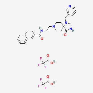 N-[2-[4-oxo-1-(pyridin-3-ylmethyl)-1,3,8-triazaspiro[4.5]decan-8-yl]ethyl]naphthalene-2-carboxamide;2,2,2-trifluoroacetic acid