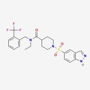 N-ethyl-1-(1H-indazol-5-ylsulfonyl)-N-[[2-(trifluoromethyl)phenyl]methyl]piperidine-4-carboxamide