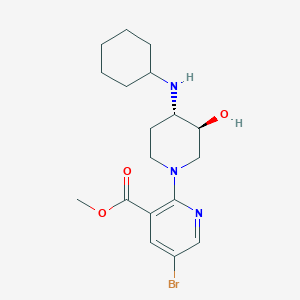 methyl 5-bromo-2-[(3S,4S)-4-(cyclohexylamino)-3-hydroxypiperidin-1-yl]pyridine-3-carboxylate