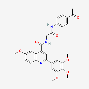 N-(2-((4-acetylphenyl)amino)-2-oxoethyl)-6-methoxy-2-(3,4,5-trimethoxyphenyl)quinoline-4-carboxamide