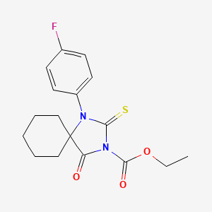 Ethyl 1-(4-fluorophenyl)-4-oxo-2-thioxo-1,3-diazaspiro[4.5]decane-3-carboxylate