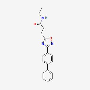 N-ethyl-3-[3-(4-phenylphenyl)-1,2,4-oxadiazol-5-yl]propanamide