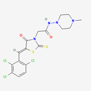 molecular formula C17H17Cl3N4O2S2 B10763831 N-(4-Methylpiperazin-1-Yl)-2-[(5z)-4-Oxo-2-Thioxo-5-(2,3,6-Trichlorobenzylidene)-1,3-Thiazolidin-3-Yl]acetamide 