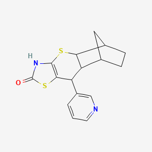 (4aR,5S,8R)-9-(pyridin-3-yl)-3,4a,5,6,7,8,8a,9-octahydro-2H-5,8-methanothiochromeno[2,3-d]thiazol-2-one