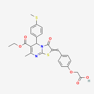 2-[4-[[6-ethoxycarbonyl-7-methyl-5-[4-(methylthio)phenyl]-3-oxo-5H-thiazolo[3,2-a]pyrimidin-2-ylidene]methyl]phenoxy]acetic acid