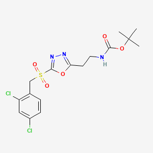 tert-butyl N-[2-[5-[(2,4-dichlorophenyl)methylsulfonyl]-1,3,4-oxadiazol-2-yl]ethyl]carbamate