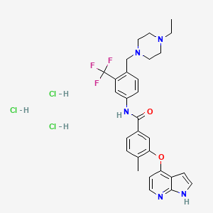 N-[4-[(4-ethylpiperazin-1-yl)methyl]-3-(trifluoromethyl)phenyl]-4-methyl-3-(1H-pyrrolo[2,3-b]pyridin-4-yloxy)benzamide;trihydrochloride