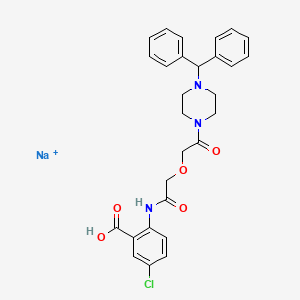 sodium;2-[[2-[2-(4-benzhydrylpiperazin-1-yl)-2-oxoethoxy]acetyl]amino]-5-chlorobenzoic acid