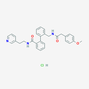 2-[2-[[[2-(4-methoxyphenyl)acetyl]amino]methyl]phenyl]-N-(2-pyridin-3-ylethyl)benzamide;hydrochloride