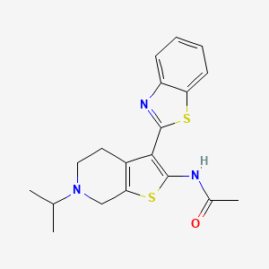 N-[3-(1,3-benzothiazol-2-yl)-6-propan-2-yl-5,7-dihydro-4H-thieno[2,3-c]pyridin-2-yl]acetamide