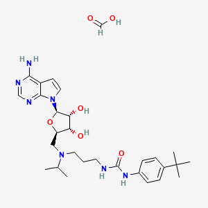 1-[3-[[(2R,3S,4R,5R)-5-(4-aminopyrrolo[2,3-d]pyrimidin-7-yl)-3,4-dihydroxyoxolan-2-yl]methyl-propan-2-ylamino]propyl]-3-(4-tert-butylphenyl)urea;formic acid