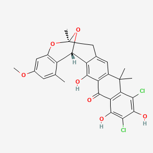 (1R,17R)-8,10-dichloro-3,7,9-trihydroxy-21-methoxy-12,12,17,23-tetramethyl-18,25-dioxahexacyclo[15.7.1.02,15.04,13.06,11.019,24]pentacosa-2,4(13),6(11),7,9,14,19(24),20,22-nonaen-5-one