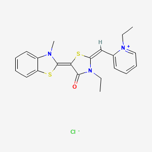 (2E,5E)-3-ethyl-2-[(1-ethylpyridin-1-ium-2-yl)methylidene]-5-(3-methyl-1,3-benzothiazol-2-ylidene)-1,3-thiazolidin-4-one;chloride