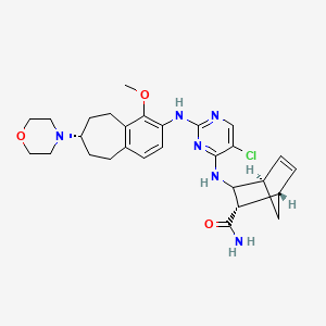 (1S,2S,4R)-3-[[5-chloro-2-[[(7S)-4-methoxy-7-morpholin-4-yl-6,7,8,9-tetrahydro-5H-benzo[7]annulen-3-yl]amino]pyrimidin-4-yl]amino]bicyclo[2.2.1]hept-5-ene-2-carboxamide