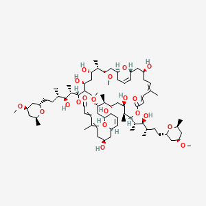 molecular formula C78H132O20 B10764662 (1R,3S,11S,12S,13R,15S,16S,17S,19S,23R,25S,33S,35R,37S,38S,39S,41S)-3,13,15,25,35,37-hexahydroxy-11,33-bis[(2S,3S,4S)-3-hydroxy-6-[(2S,4R,6S)-4-methoxy-6-methyloxan-2-yl]-4-methylhexan-2-yl]-17,39-dimethoxy-6,12,16,28,34,38-hexamethyl-10,32,45,46-tetraoxatricyclo[39.3.1.119,23]hexatetraconta-5,7,21,27,29,43-hexaene-9,31-dione 