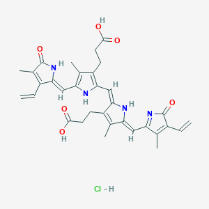 3-[(2E,5Z)-2-[[3-(2-carboxyethyl)-5-[(Z)-(3-ethenyl-4-methyl-5-oxopyrrol-2-ylidene)methyl]-4-methyl-1H-pyrrol-2-yl]methylidene]-5-[(4-ethenyl-3-methyl-5-oxopyrrol-2-yl)methylidene]-4-methylpyrrol-3-yl]propanoic acid;hydrochloride