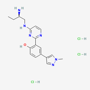 2-[4-[[(2R)-2-aminobutyl]amino]pyrimidin-2-yl]-4-(1-methylpyrazol-4-yl)phenol;trihydrochloride