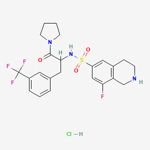 8-fluoro-N-[1-oxo-1-pyrrolidin-1-yl-3-[3-(trifluoromethyl)phenyl]propan-2-yl]-1,2,3,4-tetrahydroisoquinoline-6-sulfonamide;hydrochloride