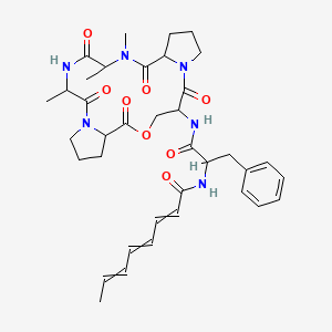 N-[1-oxo-3-phenyl-1-[(13,16,17-trimethyl-2,6,12,15,18-pentaoxo-5-oxa-1,11,14,17-tetrazatricyclo[17.3.0.07,11]docosan-3-yl)amino]propan-2-yl]octa-2,4,6-trienamide