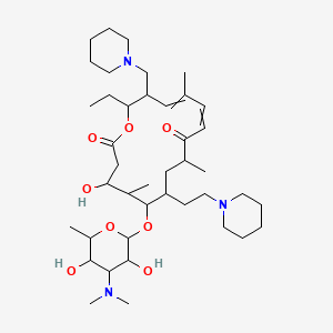 6-[4-(Dimethylamino)-3,5-dihydroxy-6-methyloxan-2-yl]oxy-16-ethyl-4-hydroxy-5,9,13-trimethyl-7-(2-piperidin-1-ylethyl)-15-(piperidin-1-ylmethyl)-1-oxacyclohexadeca-11,13-diene-2,10-dione