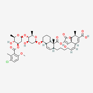 (1S,3R,6R,7Z,13R,16S,17S,21R,22R)-17-[(2R,4R,5S,6R)-5-[(2S,4R,5R,6R)-4-(3-chloro-6-methoxy-2-methylbenzoyl)oxy-5-hydroxy-6-methyloxan-2-yl]oxy-4-hydroxy-6-methyloxan-2-yl]oxy-28-hydroxy-3,22-dimethyl-23,26-dioxo-24,27-dioxapentacyclo[23.2.1.01,6.013,22.016,21]octacosa-4,7,14,25(28)-tetraene-4-carboxylic acid