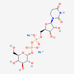 disodium;[[(2R,3S,4R,5R)-5-(2,4-dioxo-1,3-diazinan-1-yl)-3,4-dihydroxyoxolan-2-yl]methoxy-oxidophosphoryl] [(2R,3R,4S,5S,6R)-3,4,5-trihydroxy-6-(hydroxymethyl)oxan-2-yl] phosphate