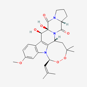 (9S,14R,17R,23S,24R)-23,24-dihydroxy-5-methoxy-12,12-dimethyl-9-(2-methylprop-1-enyl)-10,11-dioxa-8,15,21-triazahexacyclo[12.10.1.02,7.08,25.015,23.017,21]pentacosa-1(25),2(7),3,5-tetraene-16,22-dione