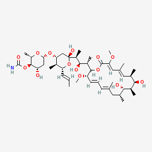 [(2S,3R,4S,6S)-6-[(2R,4R,5S,6R)-2-[(1S,2R,3S)-3-[(2R,3S,4E,6E,9R,10S,11S,12R,13R,14E,16Z)-10,12-dihydroxy-3,17-dimethoxy-7,9,11,13,15-pentamethyl-18-oxo-1-oxacyclooctadeca-4,6,14,16-tetraen-2-yl]-2-hydroxy-1-methyl-butyl]-2-hydroxy-5-methyl-6-[(E)-prop-1-enyl]tetrahydropyran-4-yl]oxy-4-hydroxy-2-methyl-tetrahydropyran-3-yl] carbamate