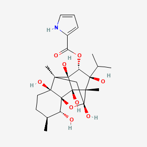 [(1S,2R,3S,6S,7S,9R,10S,11S,12R,13S,14R)-2,6,9,11,13,14-Hexahydroxy-3,7,10-trimethyl-11-propan-2-yl-15-oxapentacyclo[7.5.1.01,6.07,13.010,14]pentadecan-12-yl] 1H-pyrrole-2-carboxylate