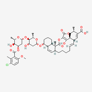 (1R,3S,6S,7E,13S,16R,17R,21S,22S)-17-[(2S,4S,5R,6S)-5-[(2R,4S,5S,6S)-4-(3-chloro-6-methoxy-2-methylbenzoyl)oxy-5-hydroxy-6-methyloxan-2-yl]oxy-4-hydroxy-6-methyloxan-2-yl]oxy-28-hydroxy-3,22-dimethyl-23,26-dioxo-24,27-dioxapentacyclo[23.2.1.01,6.013,22.016,21]octacosa-4,7,14,25(28)-tetraene-4-carboxylic acid