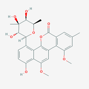 1-hydroxy-10,12-dimethoxy-8-methyl-4-[(2S,3S,4S,5S,6R)-3,4,5-trihydroxy-4,6-dimethyloxan-2-yl]naphtho[1,2-c]isochromen-6-one