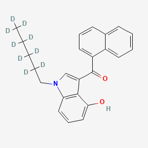 molecular formula C24H23NO2 B10767007 [4-hydroxy-1-(2,2,3,3,4,4,5,5,5-nonadeuteriopentyl)indol-3-yl]-naphthalen-1-ylmethanone 