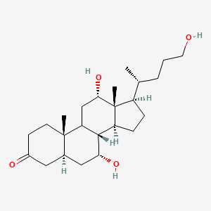 (5S,7R,8R,10S,12S,13R,14S,17R)-7,12-dihydroxy-17-[(2R)-5-hydroxypentan-2-yl]-10,13-dimethyl-1,2,4,5,6,7,8,9,11,12,14,15,16,17-tetradecahydrocyclopenta[a]phenanthren-3-one