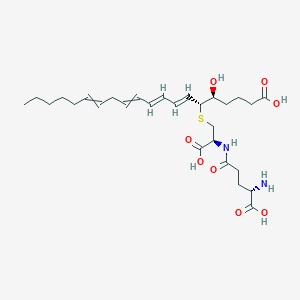 molecular formula C28H44N2O8S B10768017 (5S,6R,7E,9E,11Z,14Z)-6-((S)-2-((S)-4-amino-4-carboxybutanamido)-2-carboxyethylthio)-5-hydroxyicosa-7,9,11,14-tetraenoic acid 