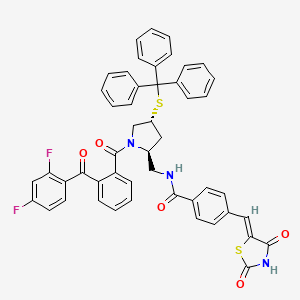 N-(((2S,4R)-1-(2-(2,4-difluorobenzoyl)benzoyl)-4-(tritylthio)pyrrolidin-2-yl)methyl)-4-((Z)-(2,4-dioxothiazolidin-5-ylidene)methyl)benzamide